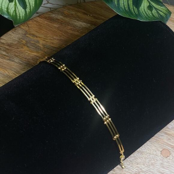 Vintage Deadstock 24KT Gold Filled Gate Link 7” Bracelet
